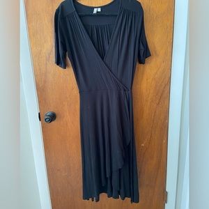 ASOS black wrap midi dress